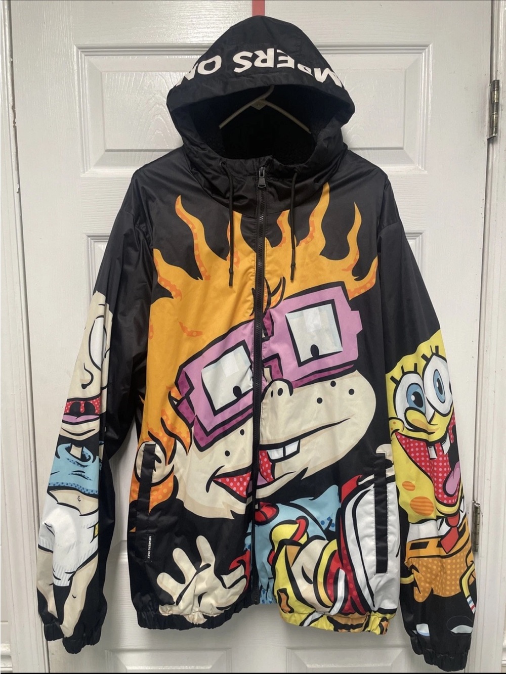Members Only x Nickelodeon Rugrats SpongeBob Fleece Lined Jacket XXL Hooded